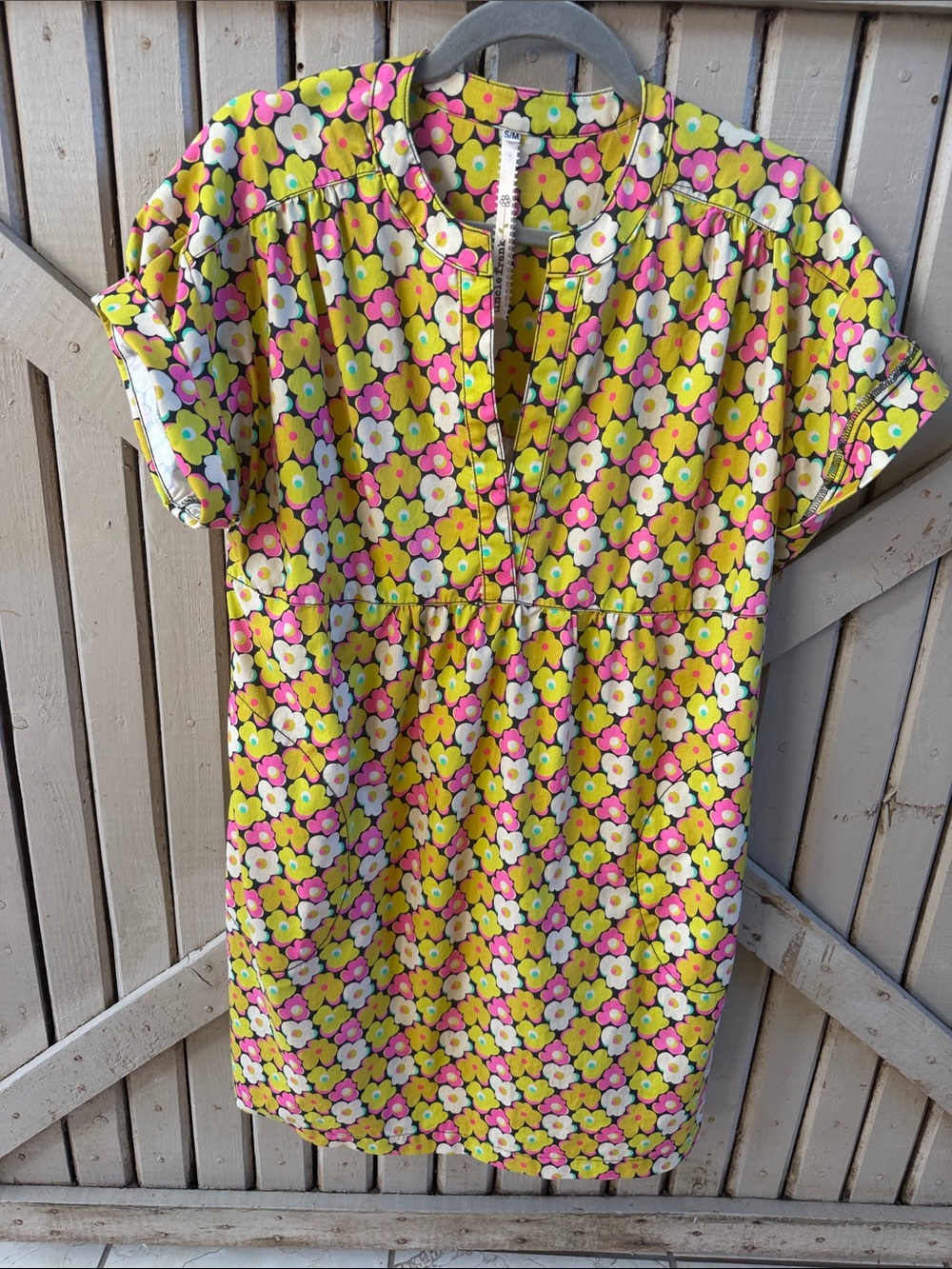 Uncle Frank Floral Shift Dress - Yellow Pink White